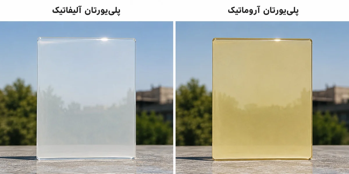 مقایسه زردشدگی پلی یورتان آلیفاتیک و آروماتیک در برابر نور خورشید